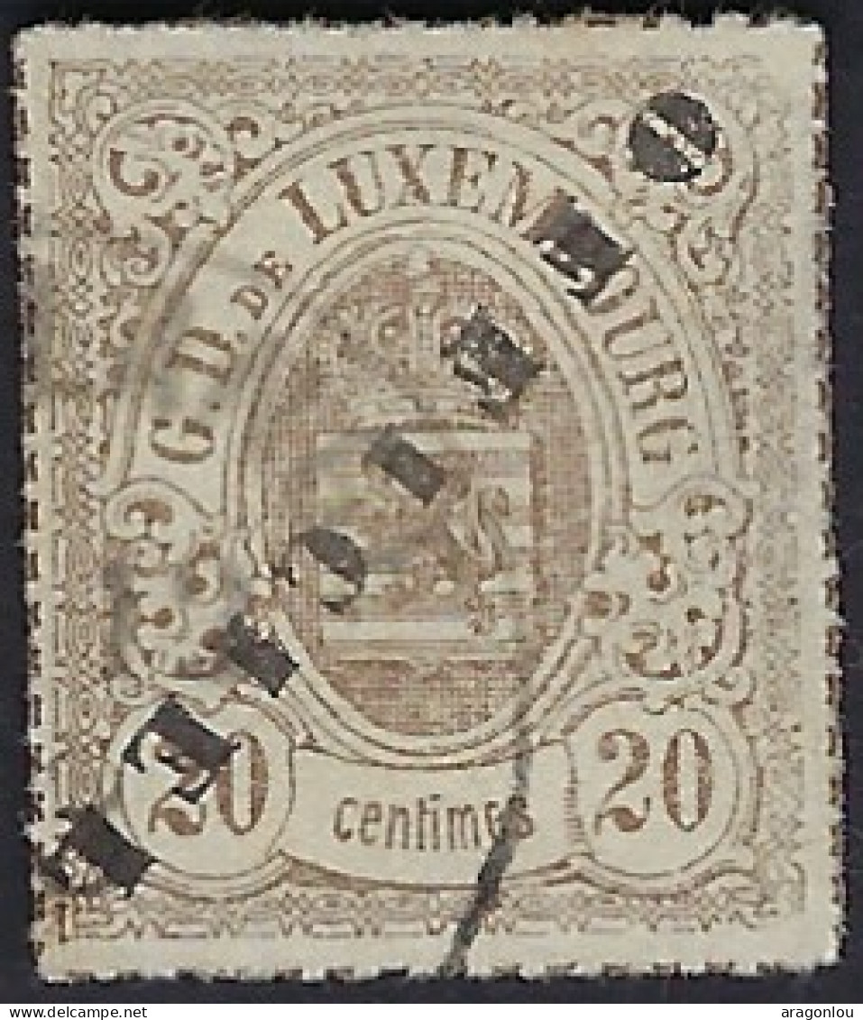 Luxembourg - Luxemburg - Timbre  Armoires  1878   20C.   °  Officiel  Renversé    Michel 5 IIA    VC. 575,- - 1859-1880 Wapenschild