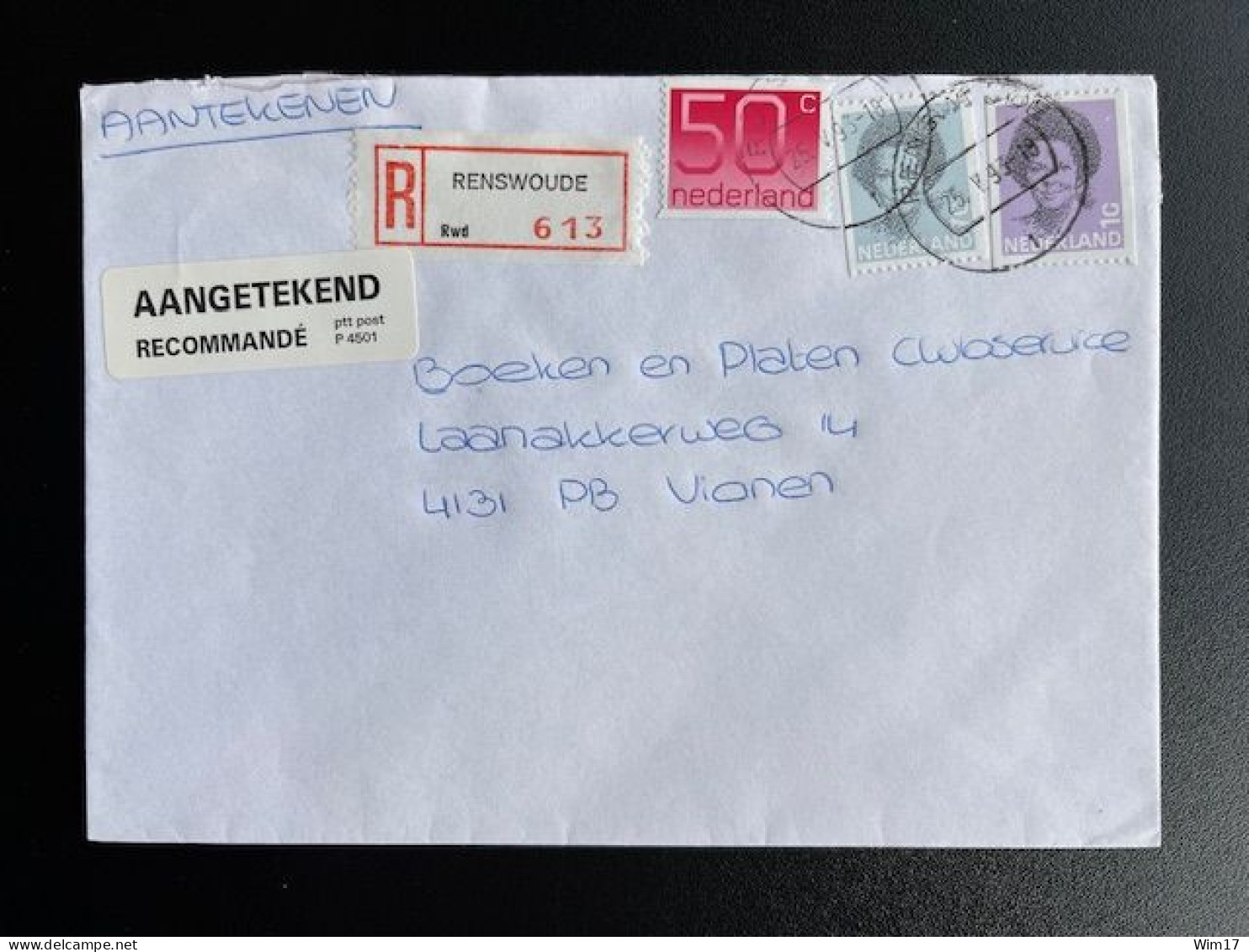 NETHERLANDS 1993 REGISTERED LETTER RENSWOUDE TO VIANEN 25-05-1993 NEDERLAND AANGETEKEND - Lettres & Documents