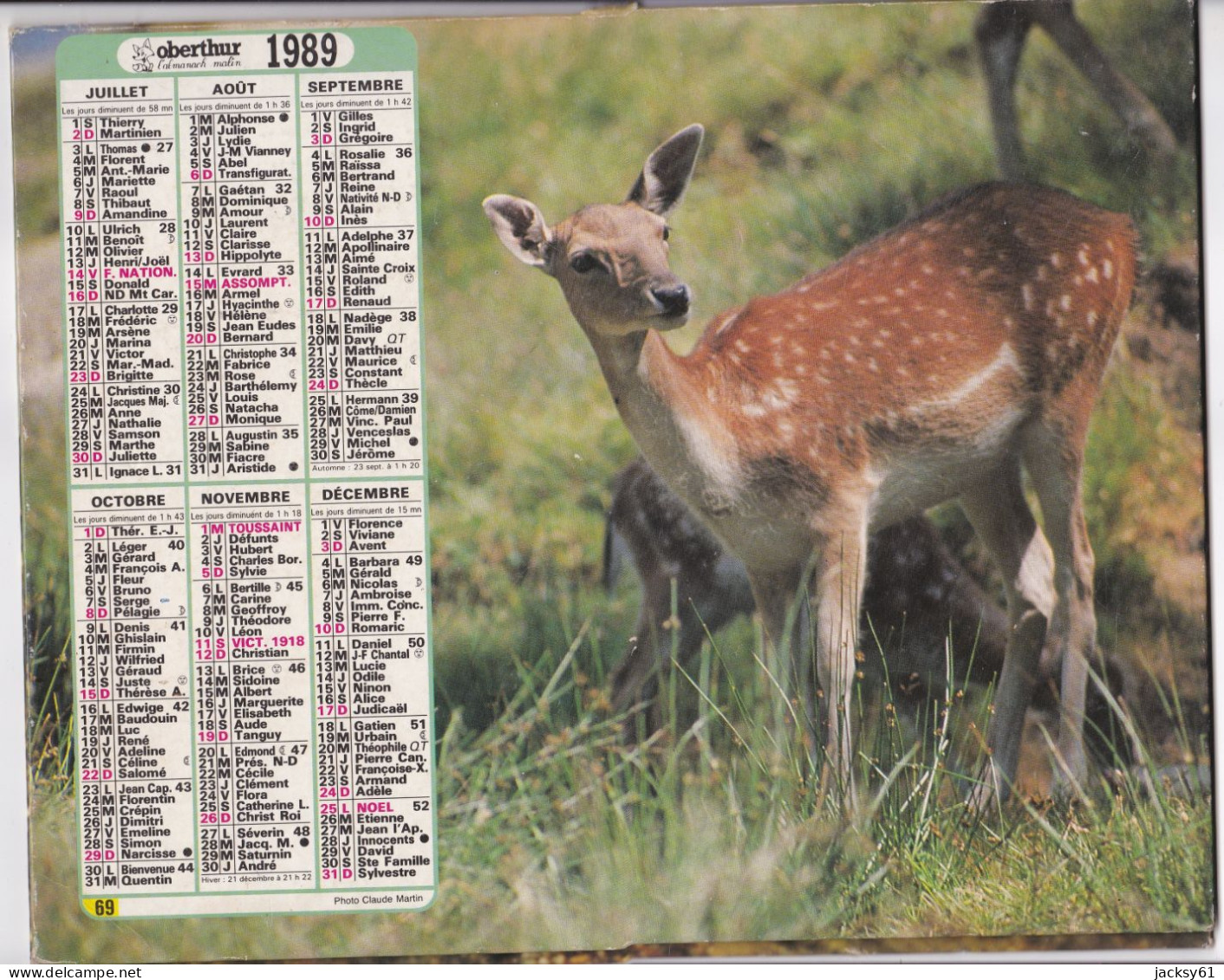 Almanach Malin  1989 - Harde De Cerfs - - Groot Formaat: 1981-90