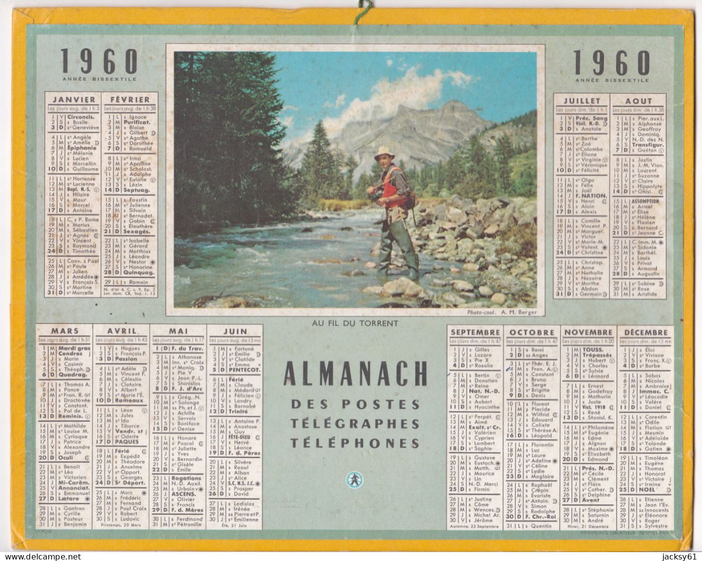 Almanach Des P.T.T  1960 - Au Fil Du Torrent - Grossformat : 1941-60
