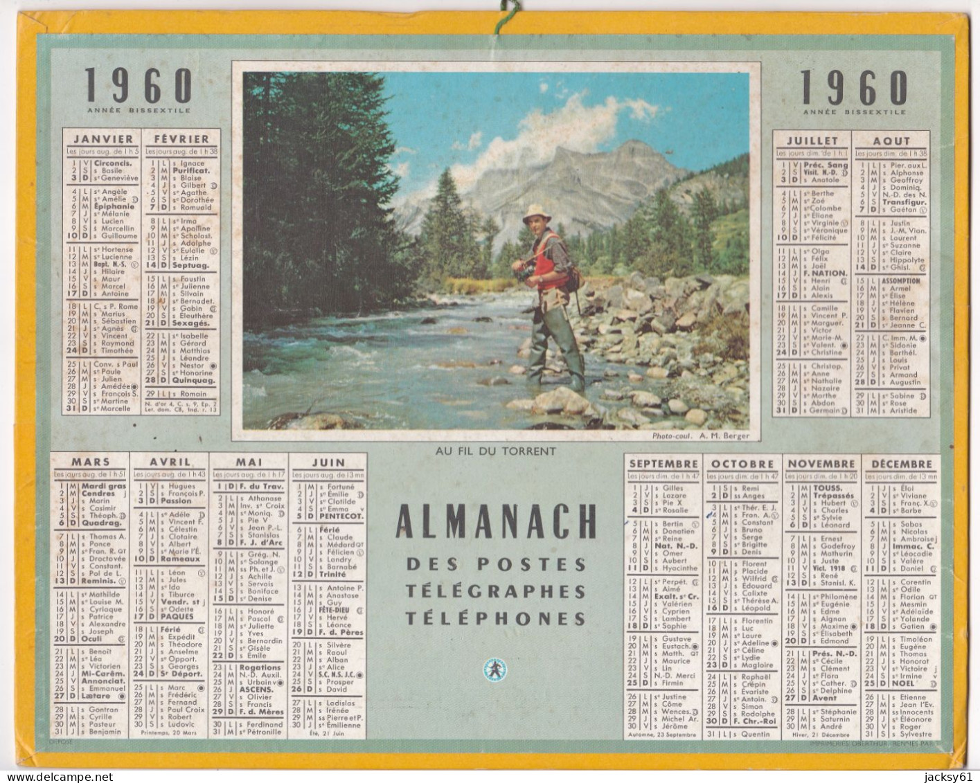 Almanach Des P.T.T  1960 - Au Fil Du Torrent - Formato Grande : 1941-60