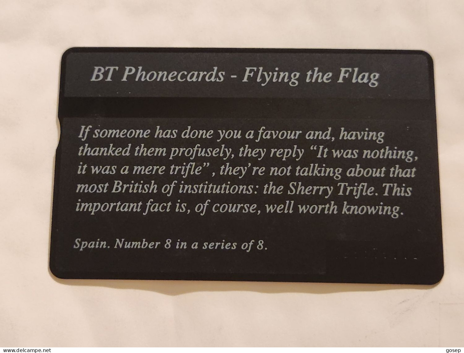 United Kingdom-(BTC154)Flying The Flag 8-(SPAIN)(1035)(50units)(506G29152)price Cataloge3.00£ Used+1card Prepiad Free - BT Souvenir