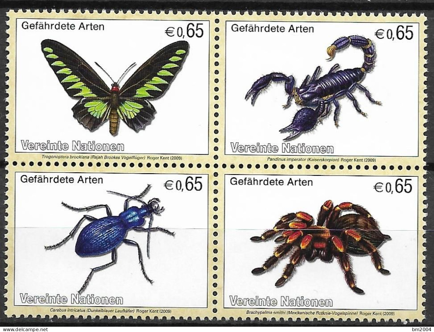 2009 UNO WIEN   Mi. 588-91 **MNH   Gefährdete Arten (: Insekten Und Spinnentiere. - Ungebraucht