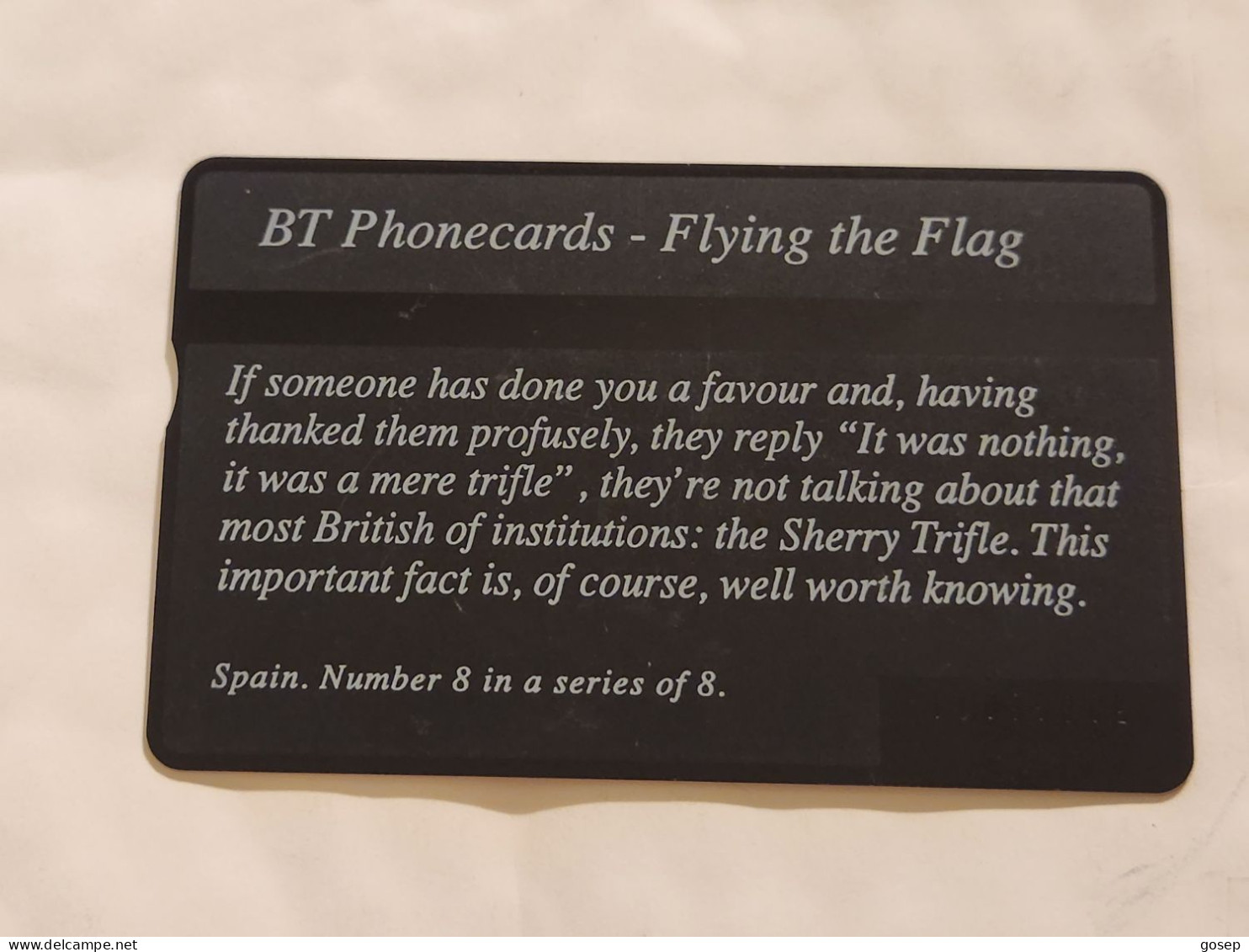 United Kingdom-(BTC154)Flying The Flag 8-(SPAIN)(1037)(50units)(506G60114)price Cataloge3.00£ Used+1card Prepiad Free - BT Souvenir