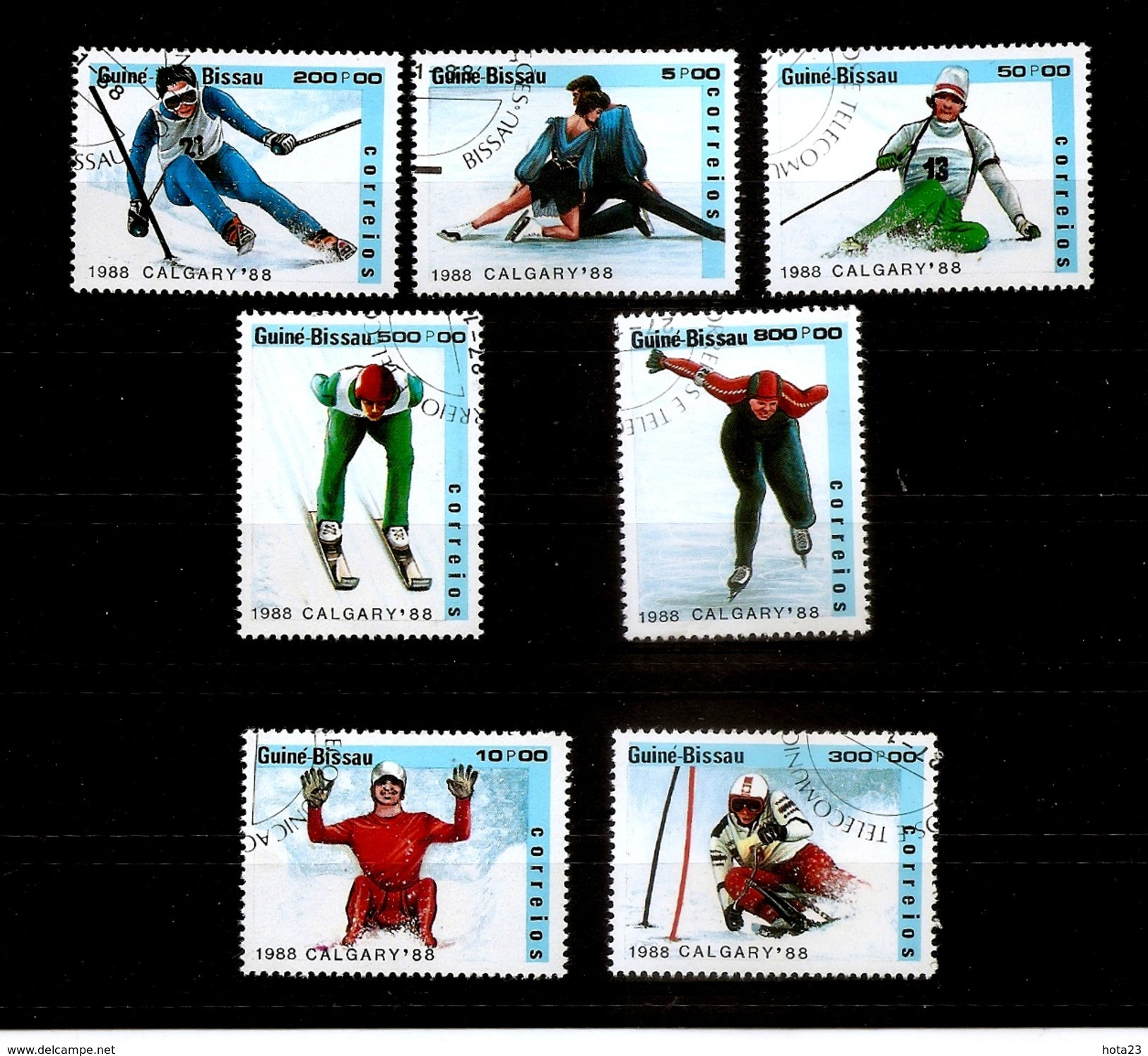 Guinea Bissau1988 - Mi-Nr. 927-933 Olympia Calgary - STAMP SET CTO - Inverno1988: Calgary