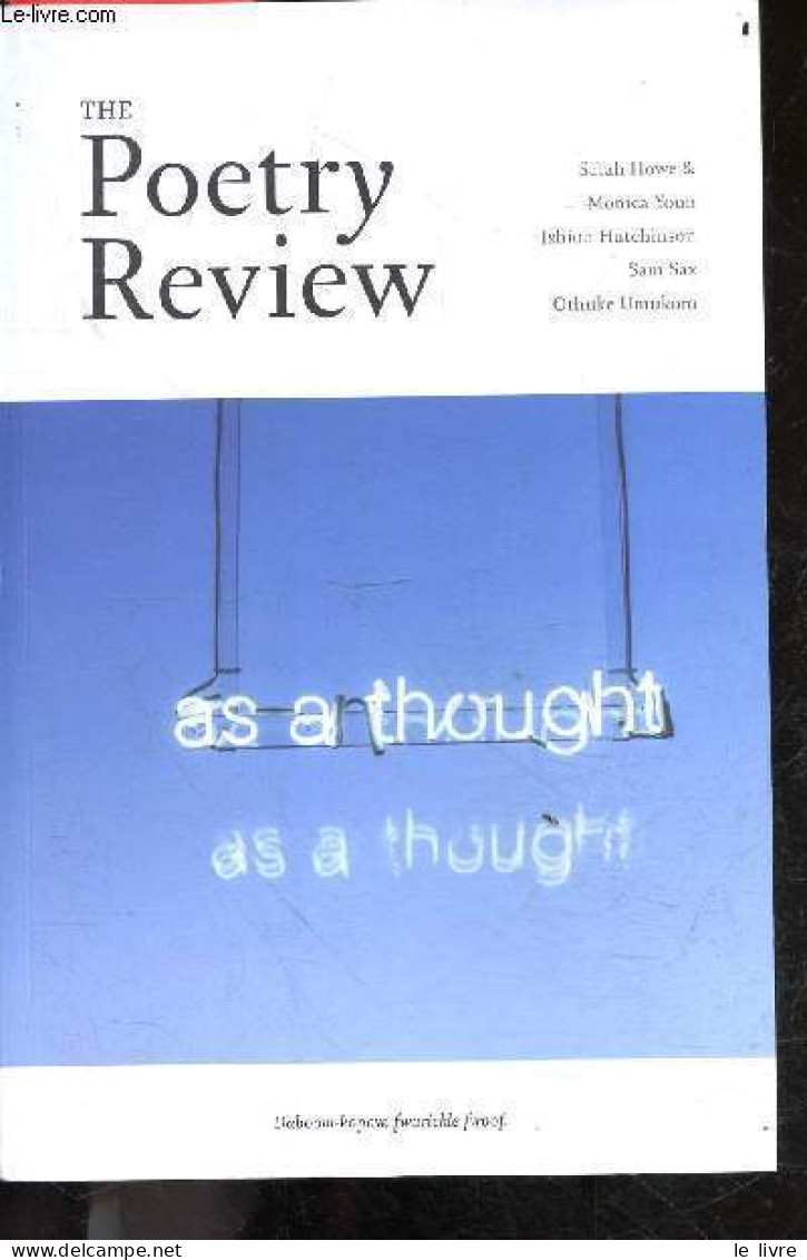 The Poetry Review - As A Thought - Sarah Howe, Monica Youn, Ishion Hutchinson, Sam Sax, Othuke Umukoro - Wayne Holloway - Lingueística
