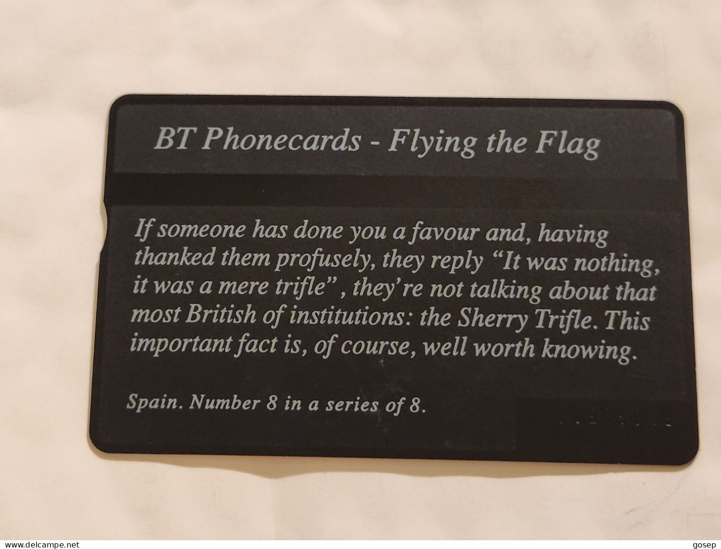 United Kingdom-(BTC154)Flying The Flag 8-(SPAIN)(1039)(50units)(506G85218)price Cataloge3.00£ Used+1card Prepiad Free - BT Emissioni Commemorative