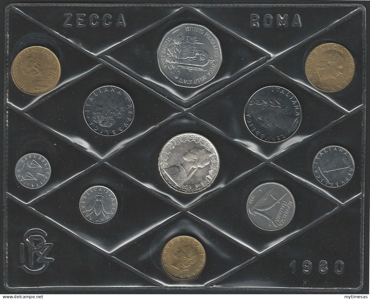 1980 Italia Mint Divisional Series 10 Coins FDC-BU - Otros & Sin Clasificación