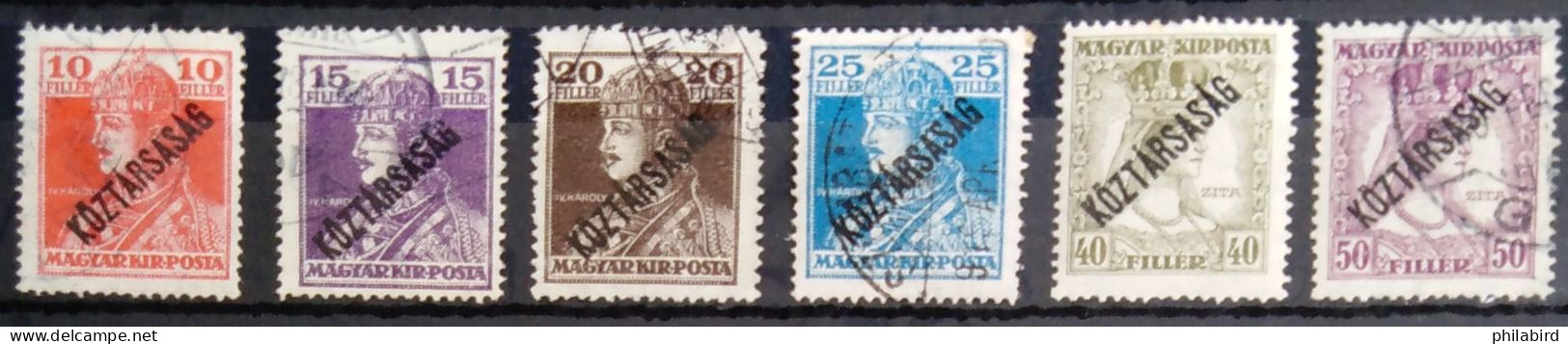 HONGRIE                        N° 211/216                    OBLITERE - Used Stamps