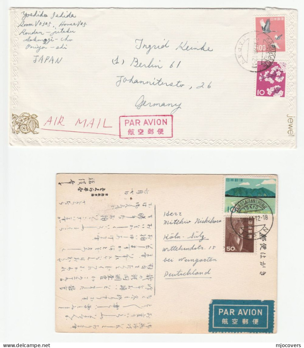 Collection 1950s - 1970s JAPAN COVERS Franked Various Stamps To Germany - Covers & Documents