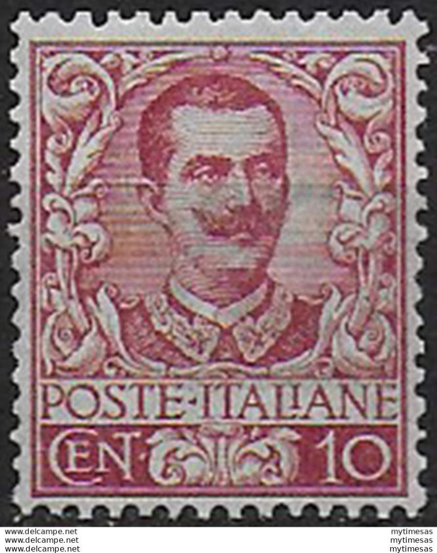 1901 Italia VE III 10c. Carminio Dc MNH Sassone N. 71 - Andere & Zonder Classificatie