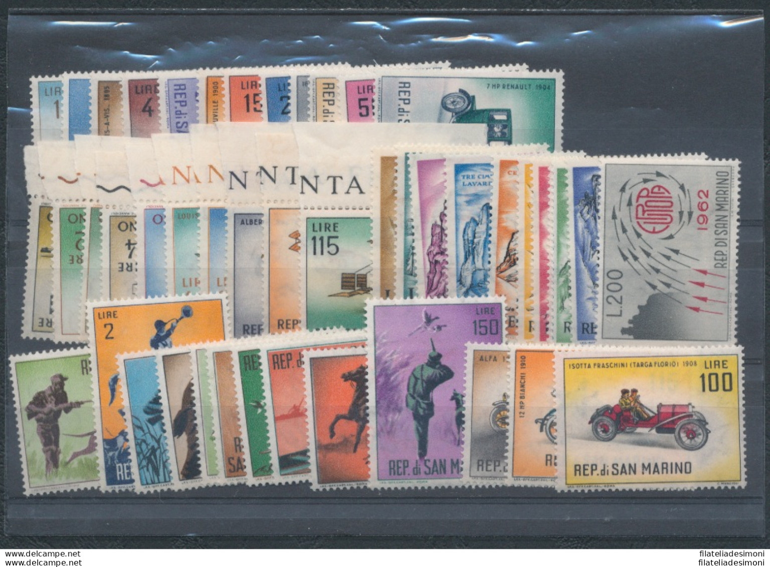 1962 San Marino Annata Completa , Francobolli Nuovi , 46 Valori + 1 Foglietto Eu - Komplette Jahrgänge