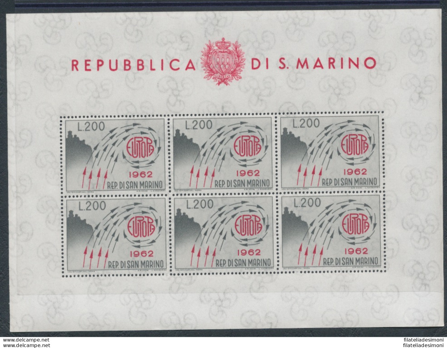 1962 San Marino Annata Completa , Francobolli Nuovi , 46 Valori + 1 Foglietto Eu - Volledig Jaar