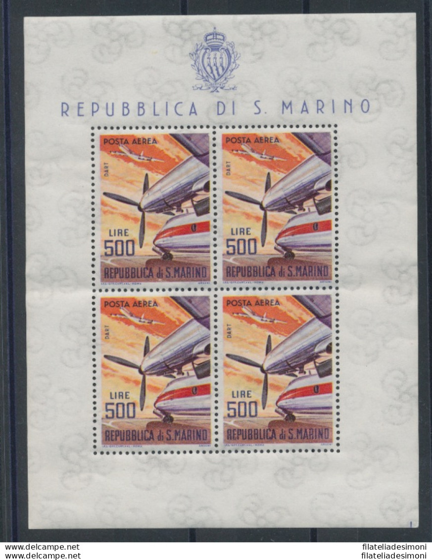 1965 San Marino Annata Completa , Francobolli , 21 Val. + 1 Foglietto (Aerei Mod - Années Complètes
