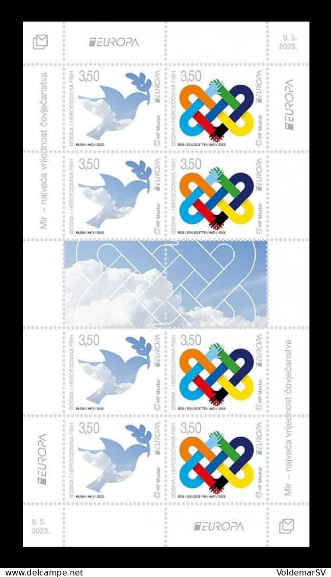 Bosnia And Herzegovina (Croatian) 2023 Mih. 628/29 Europa. Peace - The Highest Value Of Humanity (M/S) MNH ** - Bosnie-Herzegovine