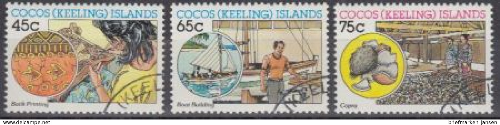 Kokos-Inseln Mi.Nr. 177-79 Industrie Und Handwerk (3 Werte) - Cocos (Keeling) Islands