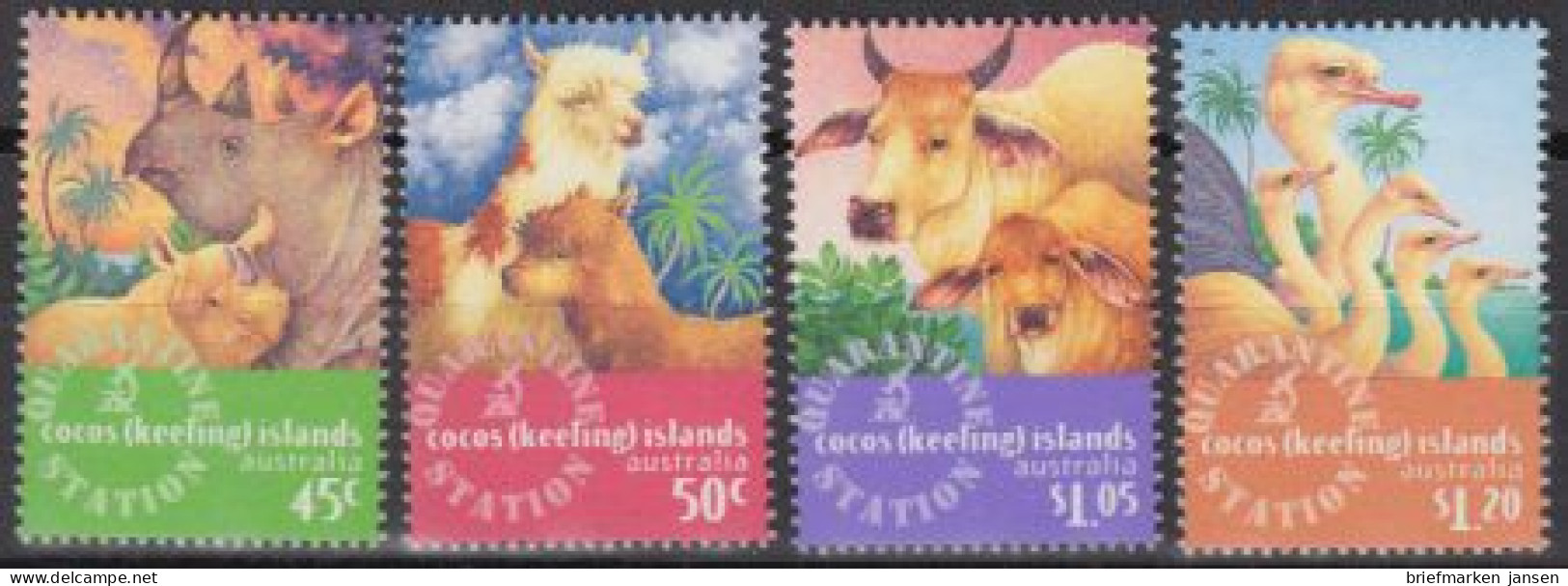 Kokos-Inseln Mi.Nr. 346-49 Quarantänestation D.austr.Veterinärdienstes (4 Werte) - Cocos (Keeling) Islands