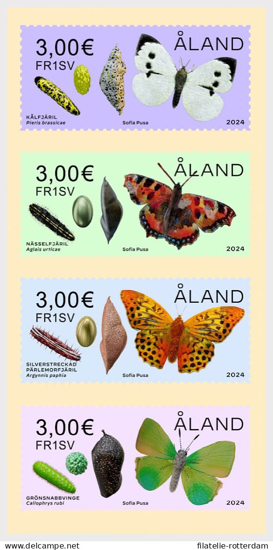 Aland - Postfris / MNH - Complete Set Butterflies 2024 - Aland