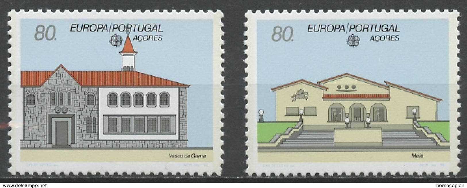 Europa CEPT 1990 Açores - Azores - Azoren - Portugal Y&T N°399 à 400 - Michel N°409 à 410 *** - 1990