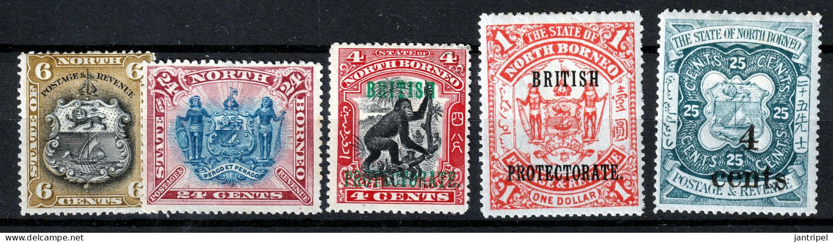 NORTH BORNEO  5  X MH STAMPS - Bornéo Du Nord (...-1963)