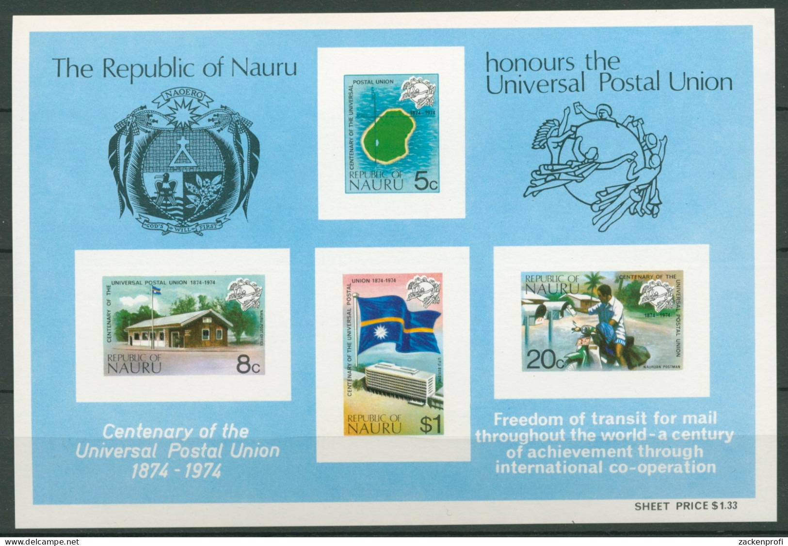 Nauru 2003 100 Jahre Weltpostverein UPU Block 1 Postfrisch (C21755) - Nauru
