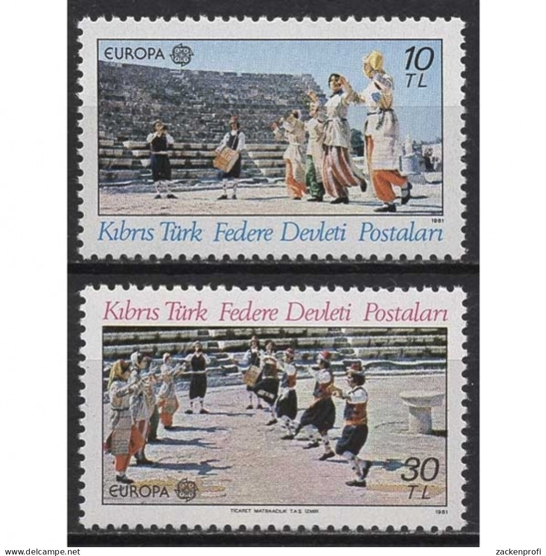 Türkisch-Zypern 1981 Europa: Folklore 98/99 Postfrisch - Unused Stamps
