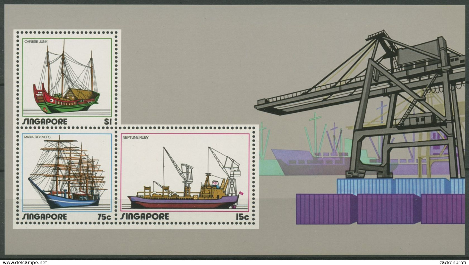 Singapur 1972 Schiffe Block 4 Postfrisch (C98091) - Singapore (1959-...)