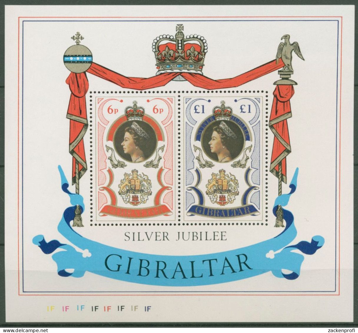 Gibraltar 1977 Königin Elisbeth II. Block 3 Postfrisch (C62294) - Gibraltar