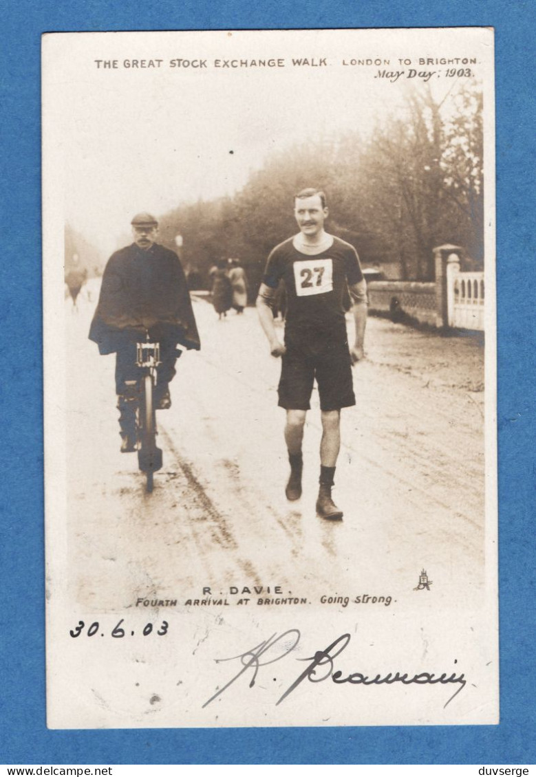 England The Great Exchange Walk London To Brighton 1903 Race Course à Pied Athletics Athletisme - Atletismo