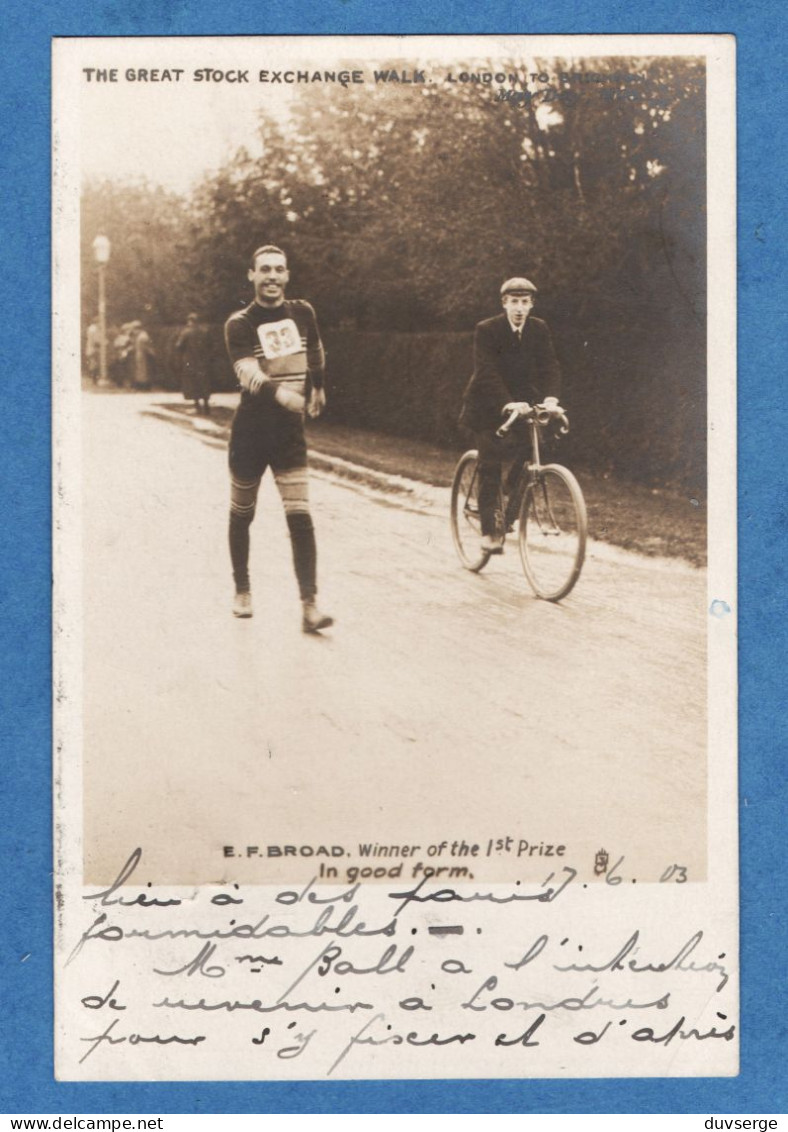 England The Great Exchange Walk London To Brighton 1903 Race Course à Pied Athletics Athletisme - Athlétisme