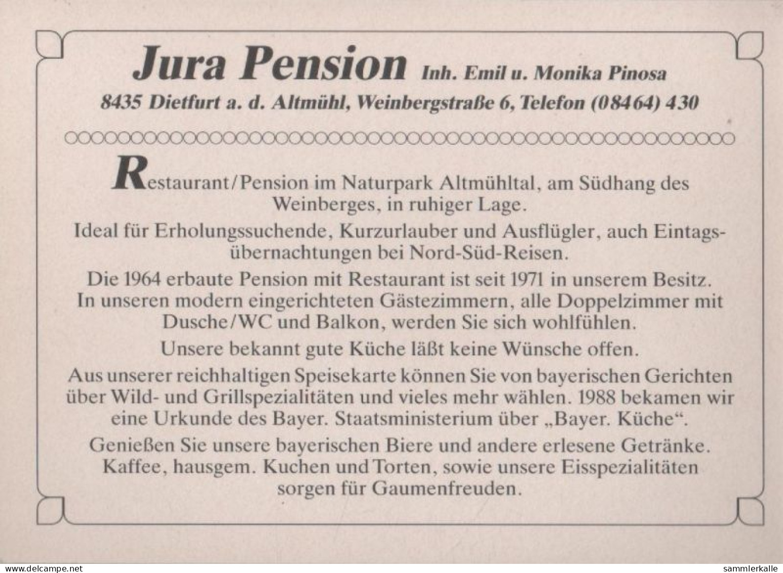 107222 - Dietfurt An Der Altmühl - Jura Pension - Neumarkt I. D. Oberpfalz