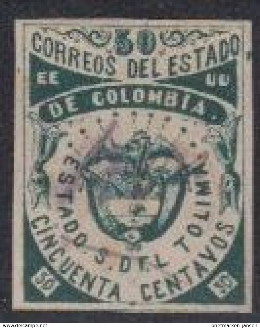 Kolumbien (Tolima) Mi.Nr. 5 Freim. Wappen Und Kondor (50) - Colombia