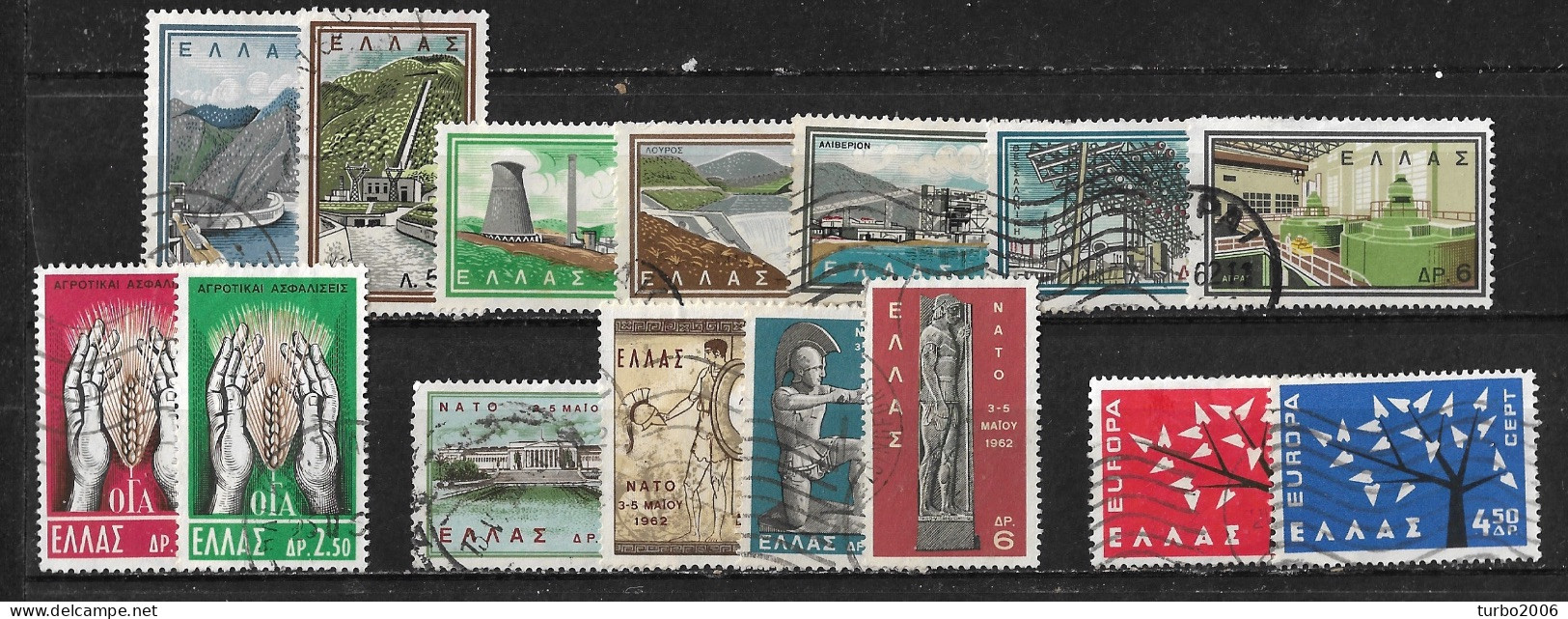 GREECE 1962 Complete All Sets Used Vl. 850 / 864 - Full Years
