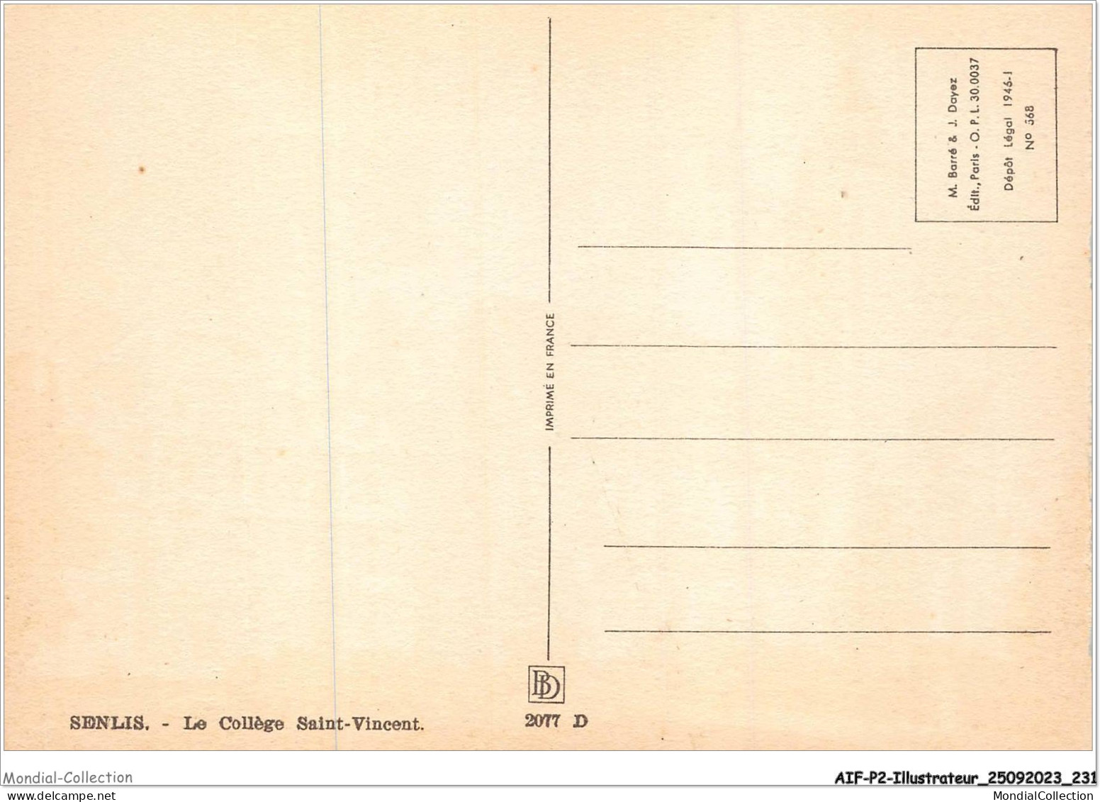 AIFP2-ILLUSTRATEUR-0245 - BARDAY - SENLIS - Le Collège Saint-vincent  - Barday