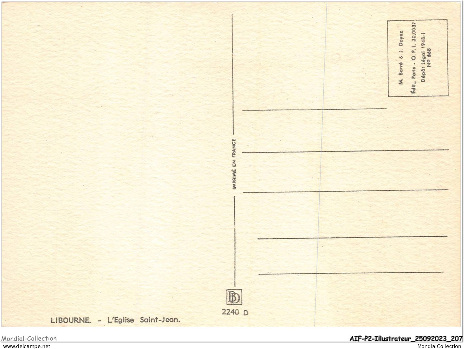 AIFP2-ILLUSTRATEUR-0233 - BARDAY - LIBOURNE - L'église Saint-jean  - Barday