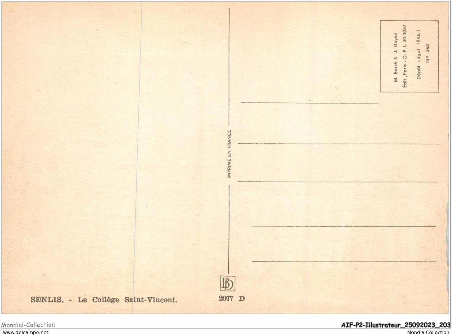 AIFP2-ILLUSTRATEUR-0231 - BARDAY - SENLIS - Le Collège Saint-vincent  - Barday