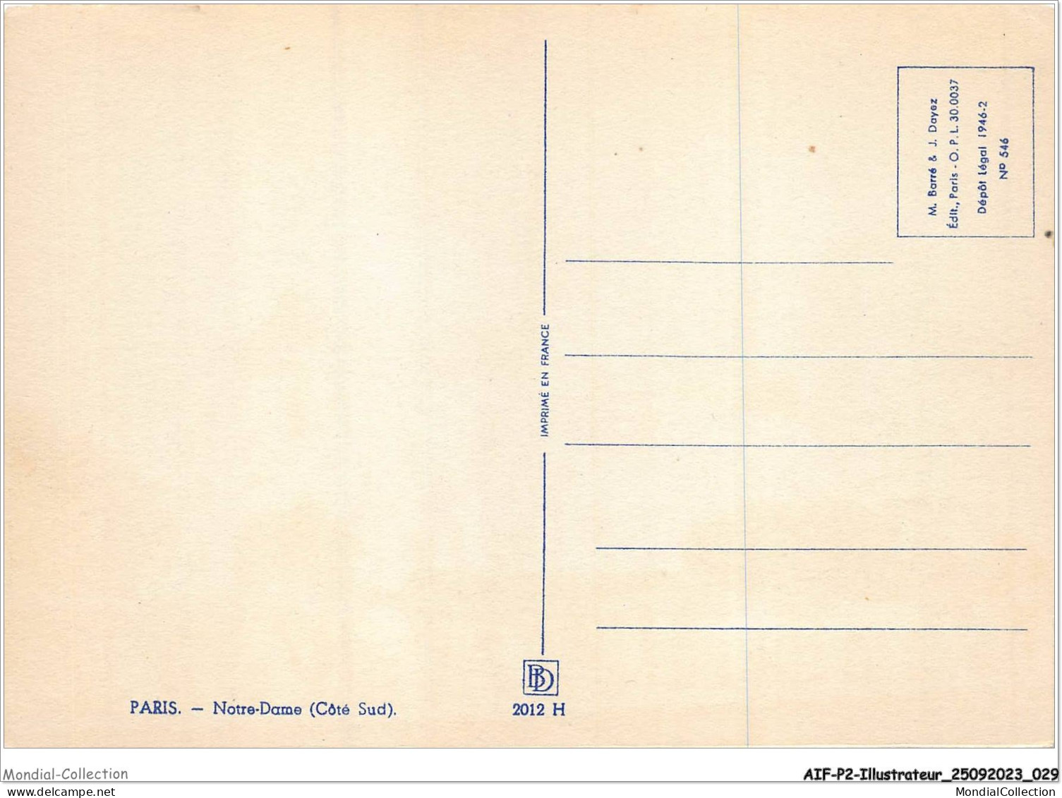 AIFP2-ILLUSTRATEUR-0144 - BARDAY - PARIS - Notre-dame - Côté Sud  - Barday