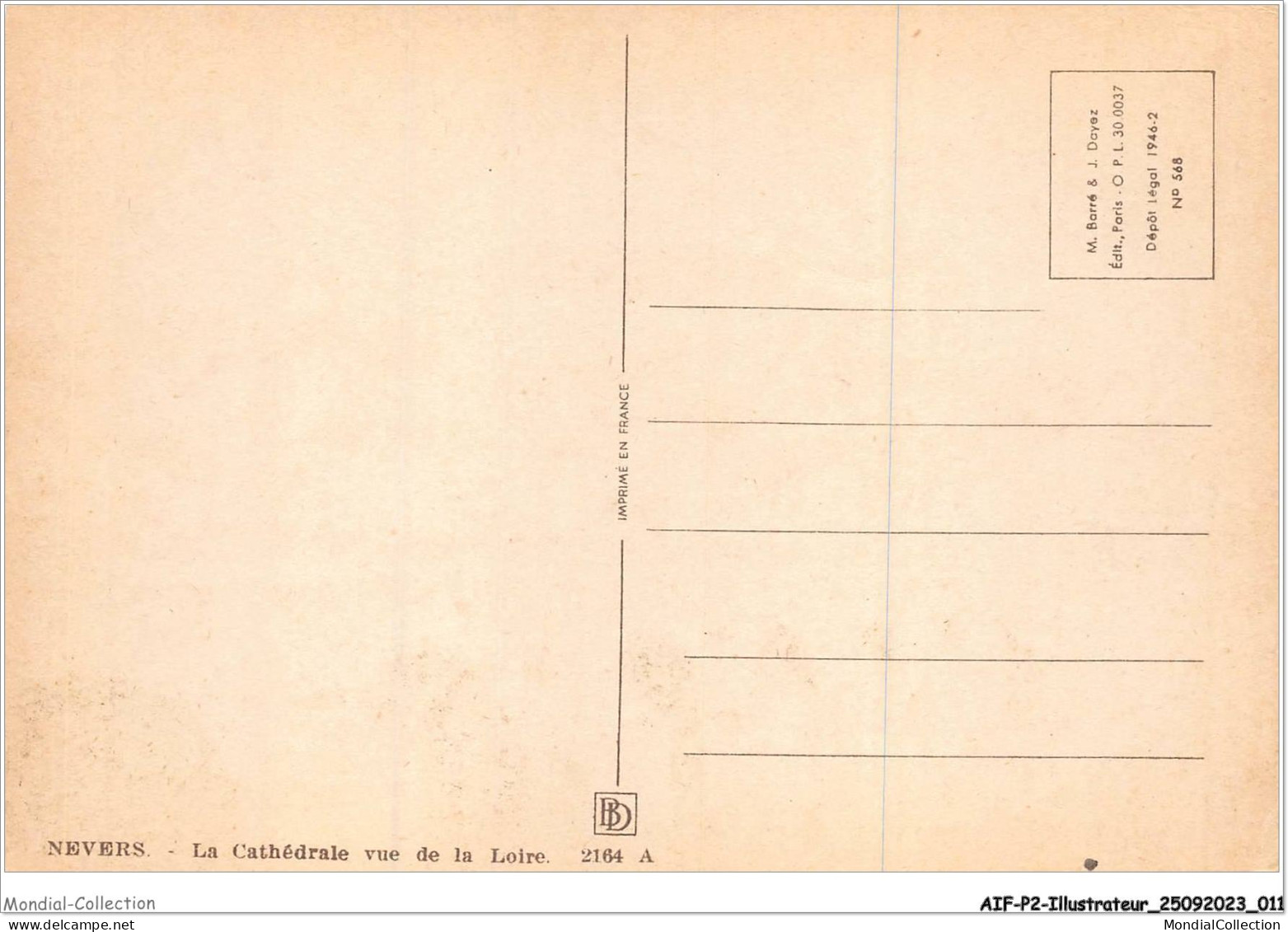 AIFP2-ILLUSTRATEUR-0135 - BARDAY - NEVERS - La Cathédrale Vue De La Loire  - Barday