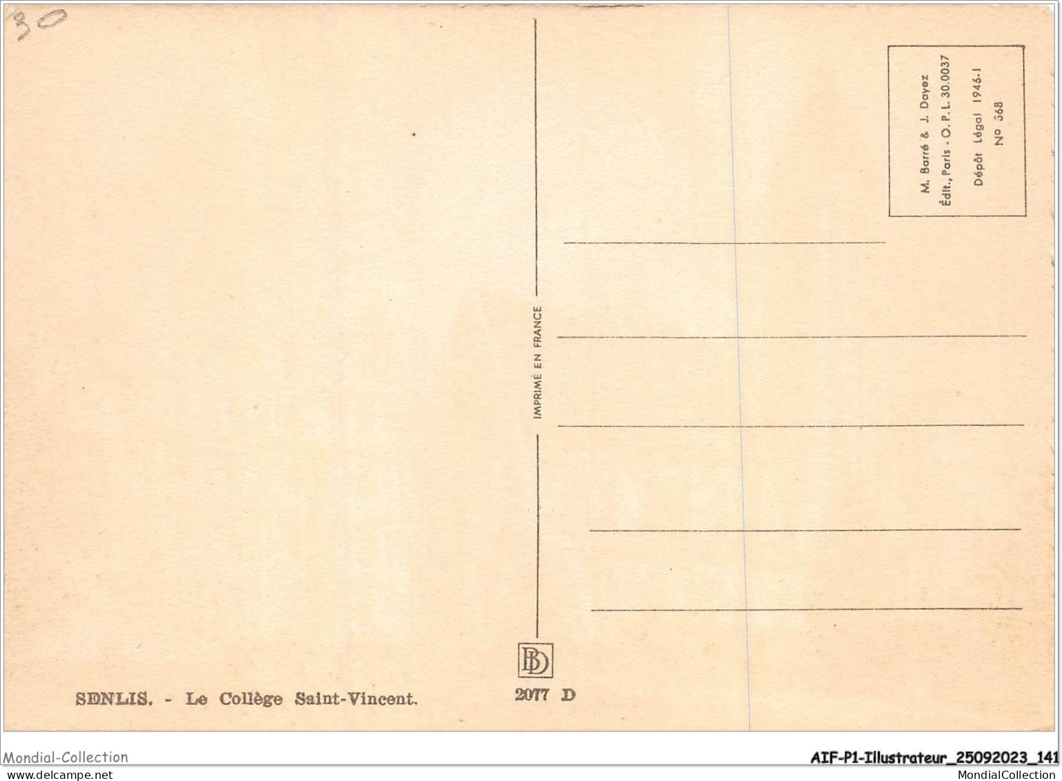 AIFP1-ILLUSTRATEUR-0070 - BARDAY - SENLIS - Le Collège Saint-vincent  - Barday