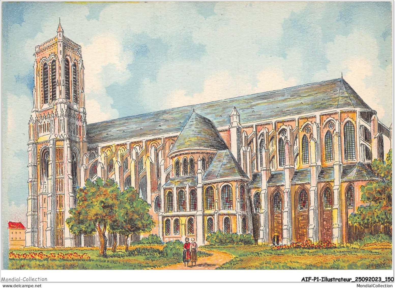 AIFP1-ILLUSTRATEUR-0075 - BARDAY -  SOISSONS - La Cathédrale - Côté Sud  - Barday