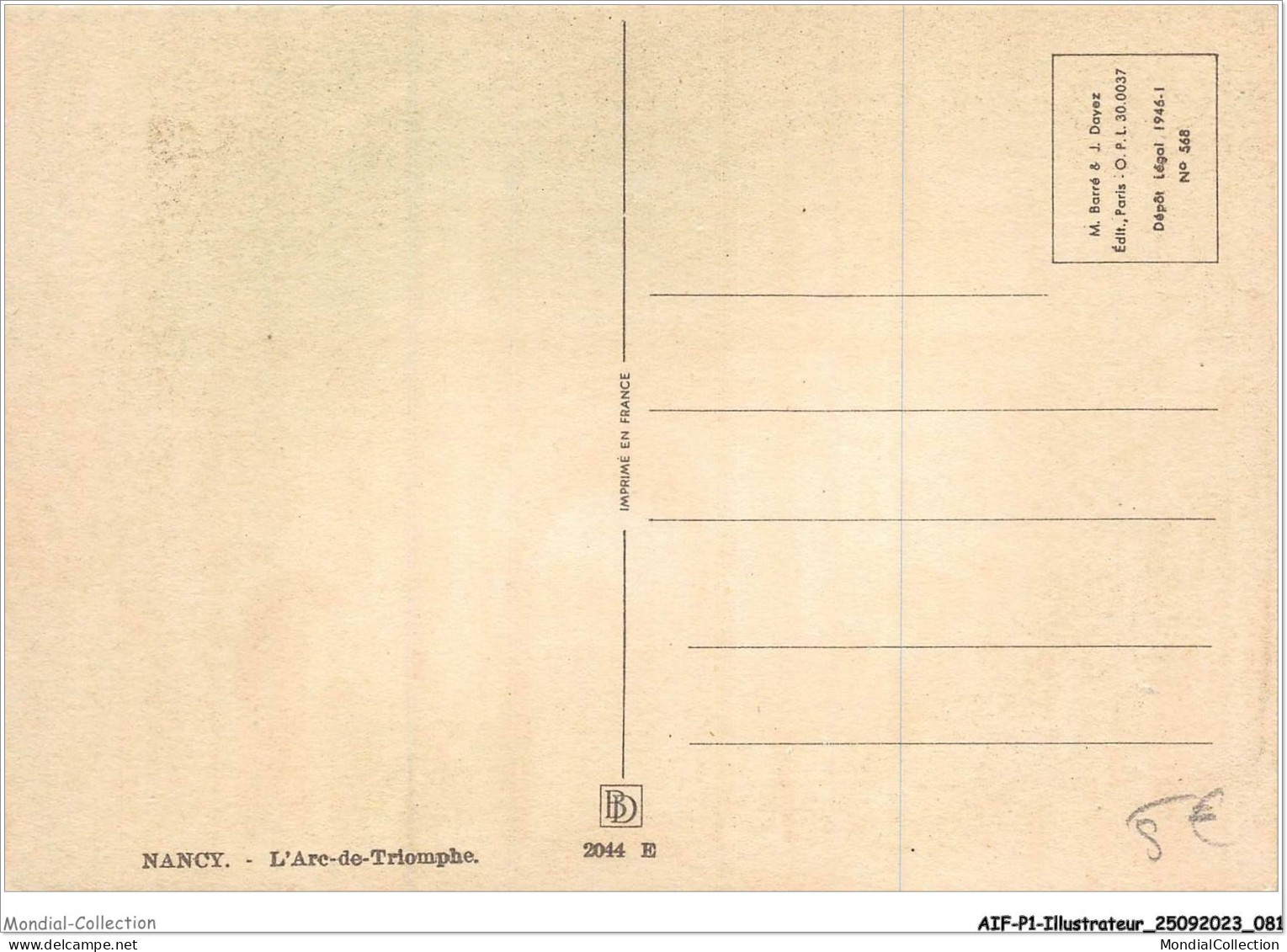 AIFP1-ILLUSTRATEUR-0041 - BARDAY - NANCY - L'arc-de-triomphe  - Barday