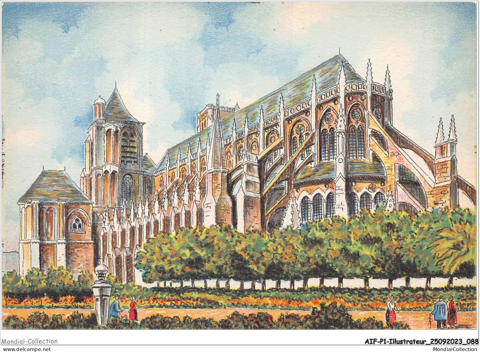 AIFP1-ILLUSTRATEUR-0045 - BARDAY - BOURGES - La Cathédrale - L'abside  - Barday