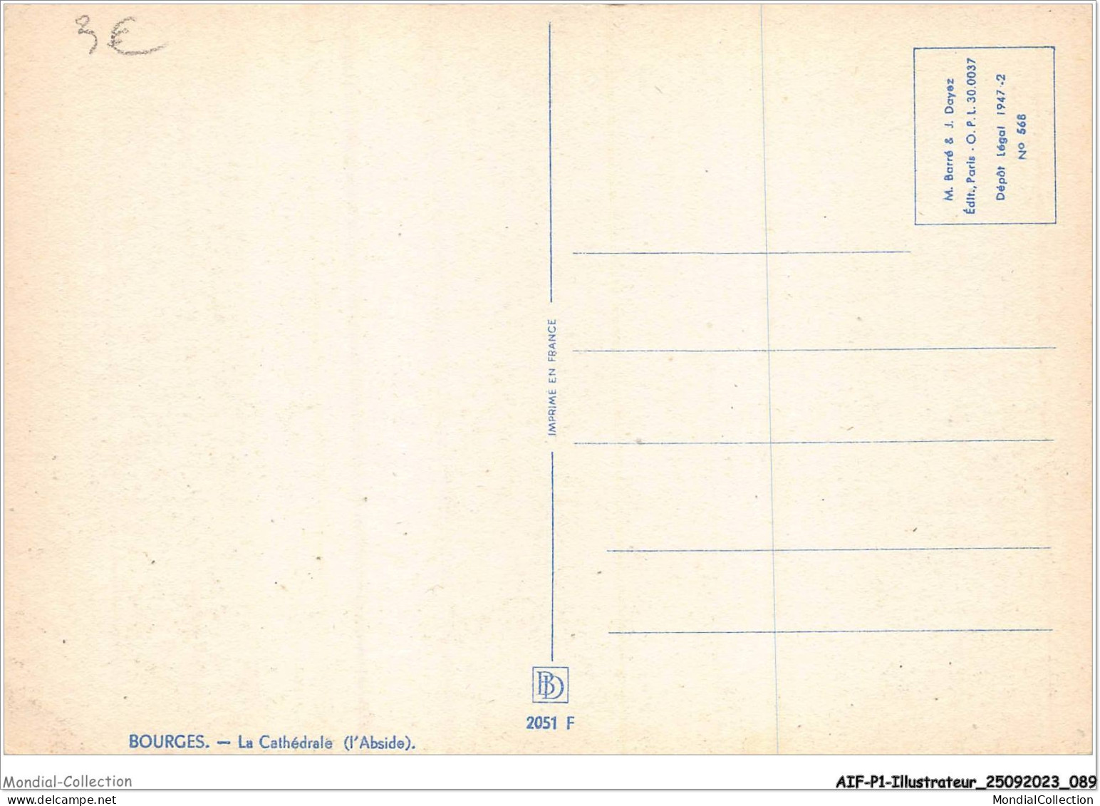 AIFP1-ILLUSTRATEUR-0045 - BARDAY - BOURGES - La Cathédrale - L'abside  - Barday