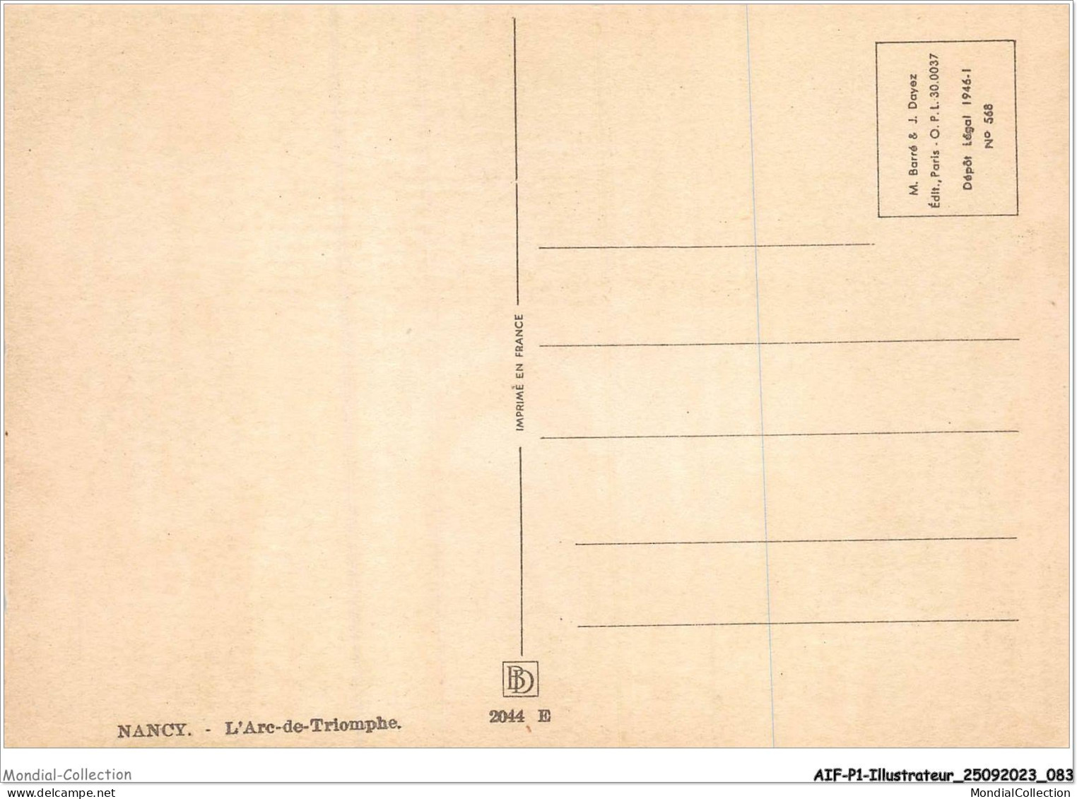 AIFP1-ILLUSTRATEUR-0042 - BARDAY - NANCY - L'arc-de-triomphe  - Barday