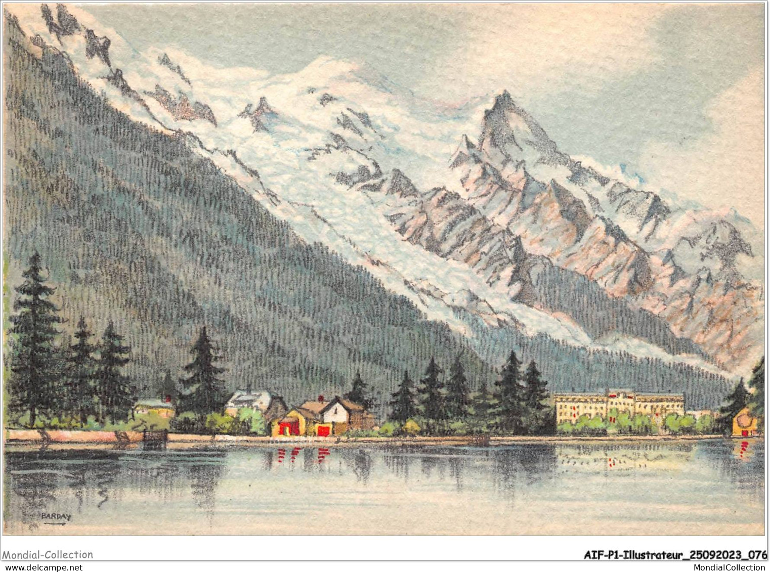 AIFP1-ILLUSTRATEUR-0039 - BARDAY - CHAMONIX - Le Lac Et Le Mont-blanc  - Barday