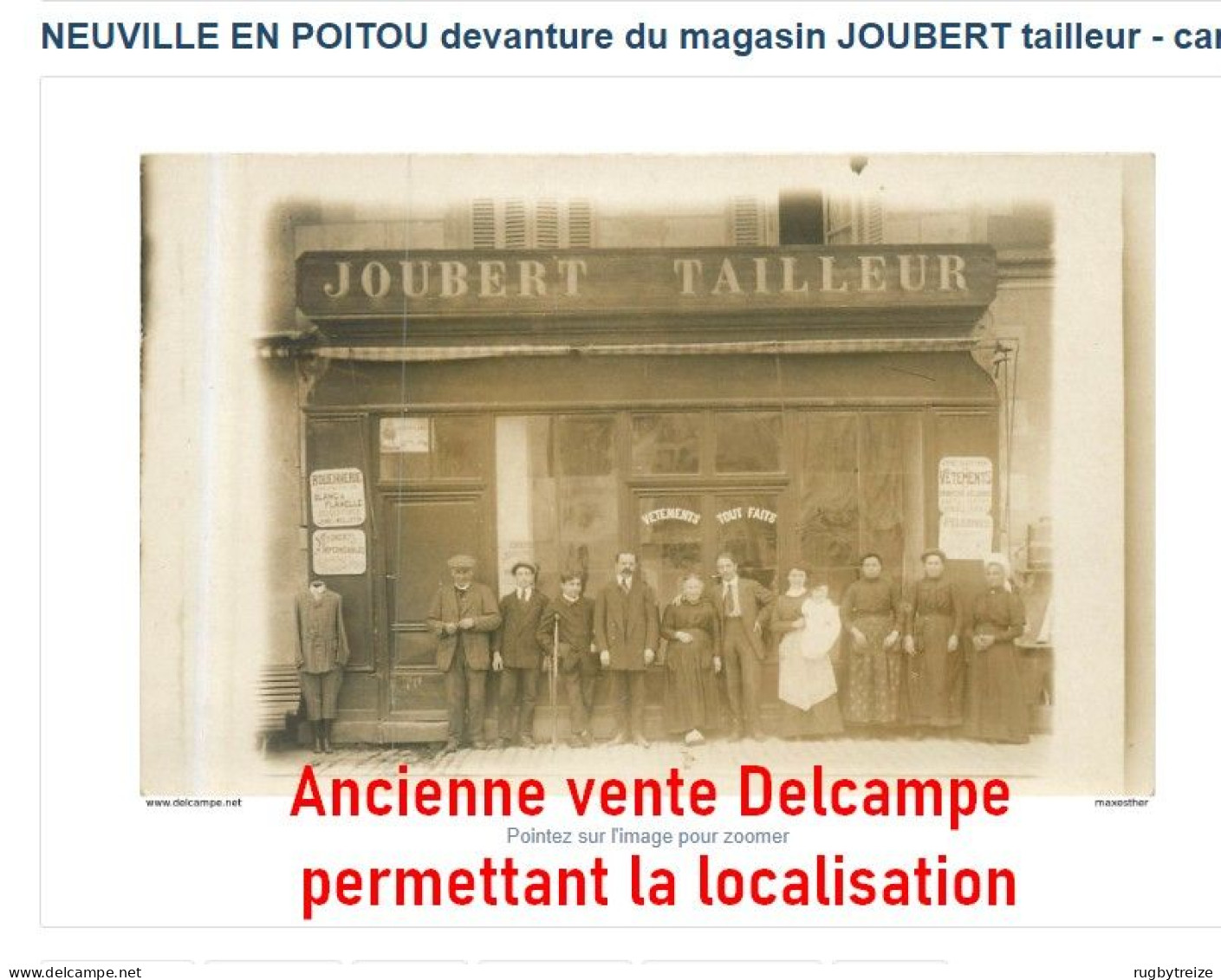 7659 NEUVILLE DE POITOU Devanture Du Magasin JOUBERT Tailleur - Neuville En Poitou