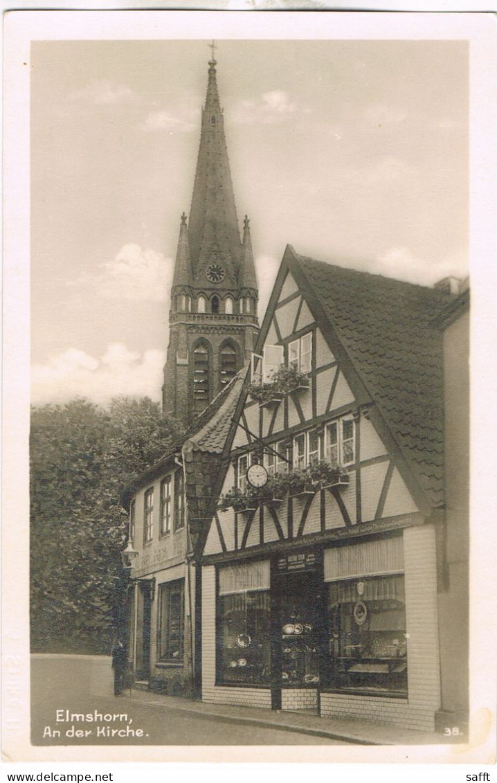 AK Elmshorn, An Der Kirche Um 1920 - Elmshorn