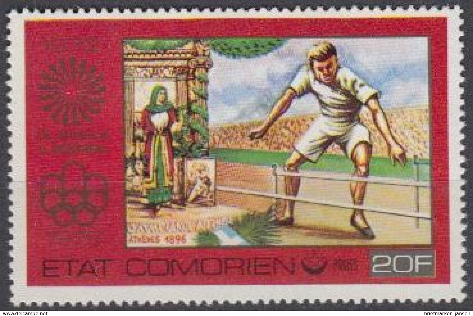 Komoren Mi.Nr. 275A Olympiade 1976 Montreal, Laufen Athen 1896, Gez. (20) - Comores (1975-...)