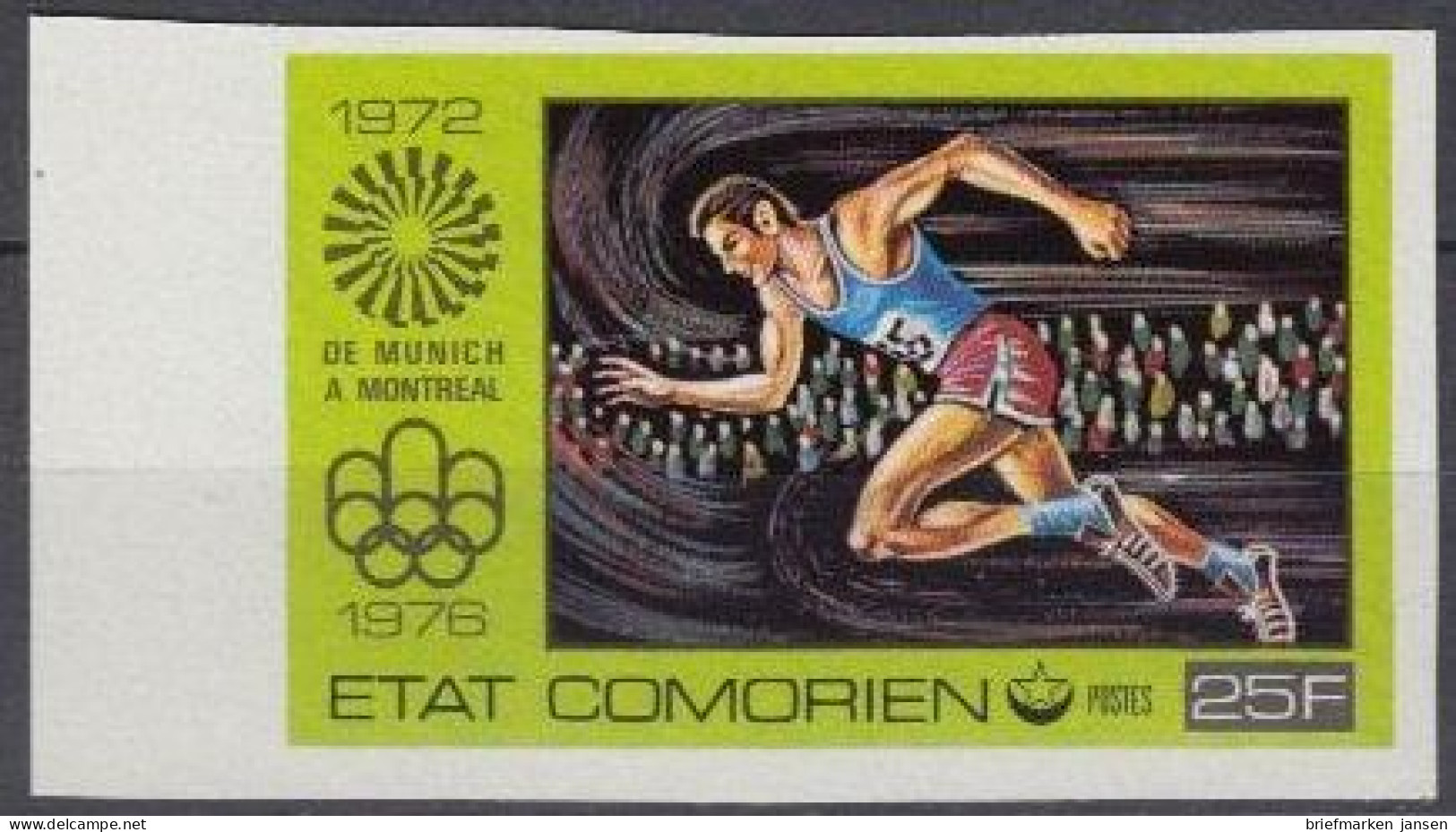 Komoren Mi.Nr. 276B Olympiade 1976 Montreal, Sprint 1976, Ungez. (25) - Comores (1975-...)