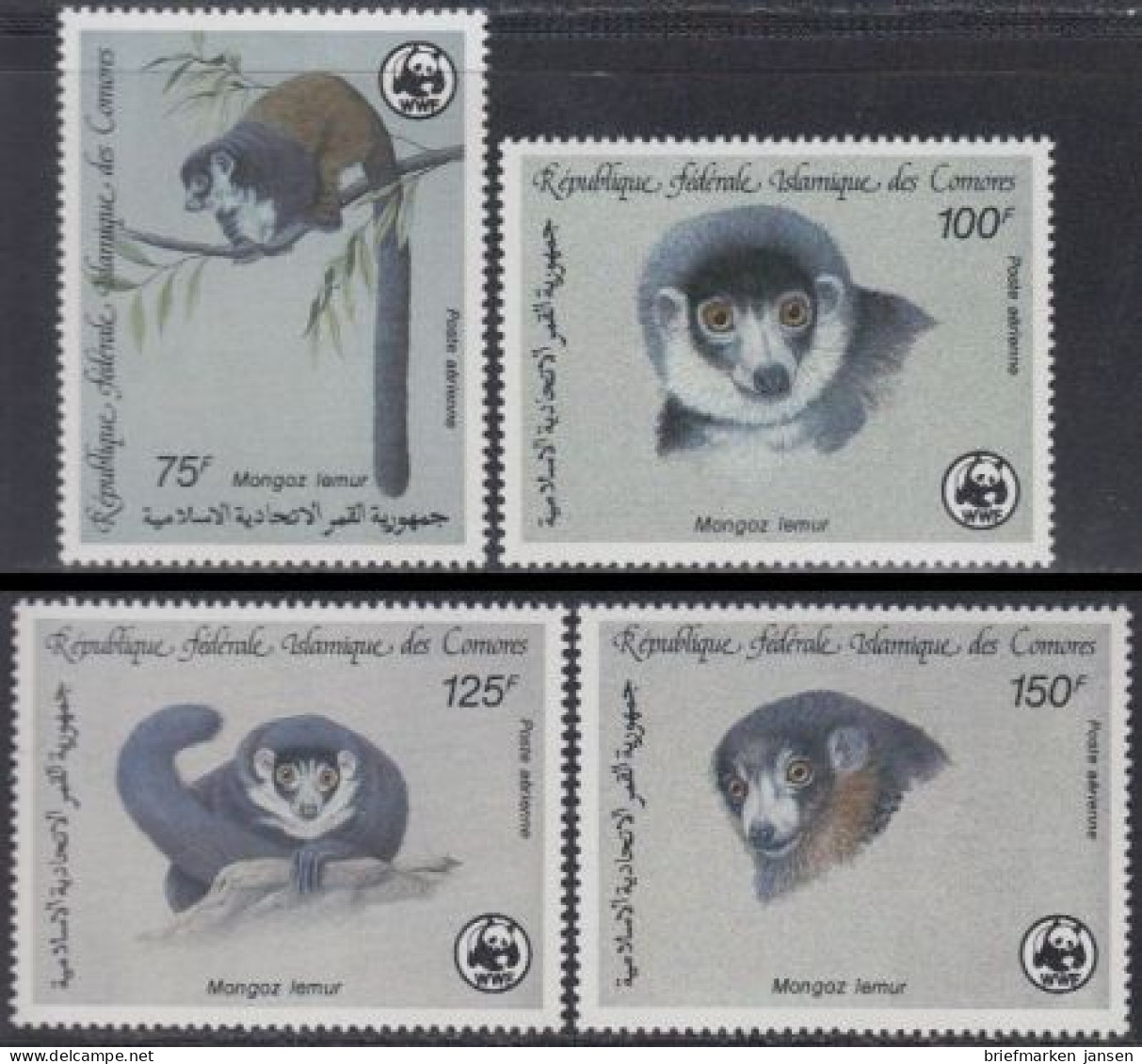 Komoren Mi.Nr. 792-95 Weltweiter Naturschutz, Mongozmaki (4 Werte) - Comores (1975-...)